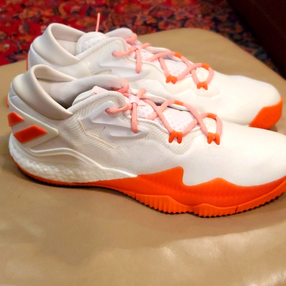 Size 12.5 - adidas Crazylight Boost 3 White Orange